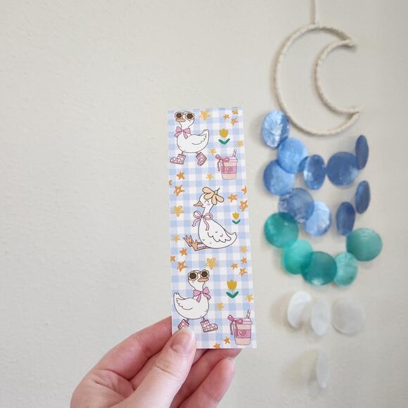 Groovy Goose Duo Bookmark Blue Pink Green Cute Sassy Geese Funny Bookish Gift - Picture 7 of 8